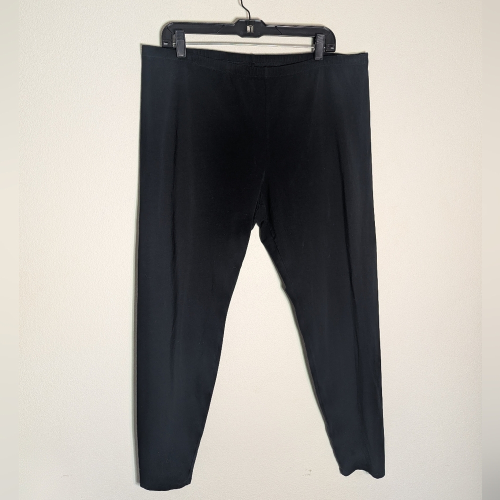 Eileen‎ Fisher Womens Pants Pull On Tapered Leg Black Quiet Luxury Plus Size 1X